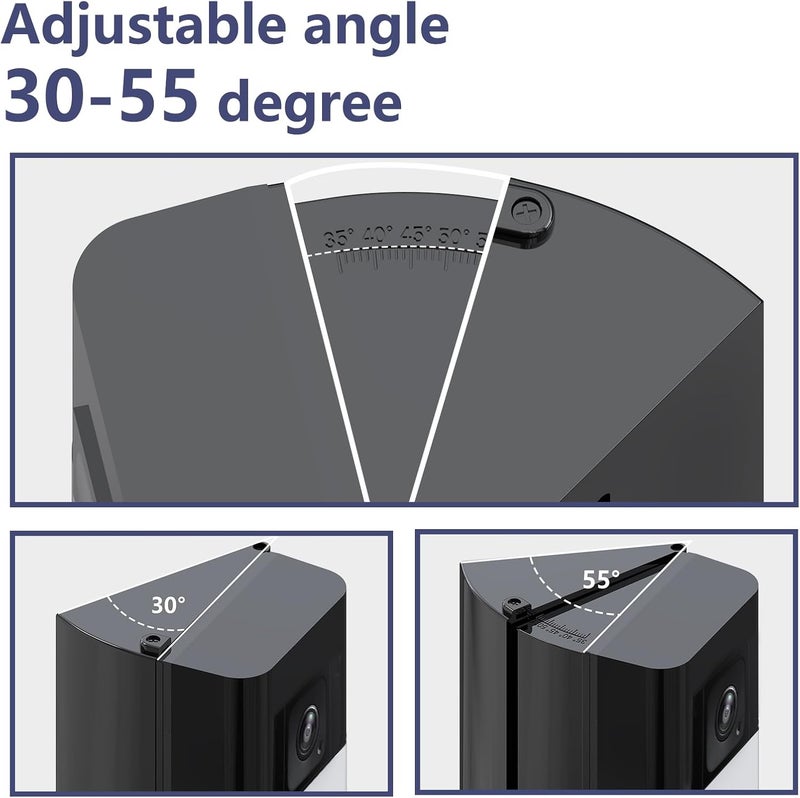 Mamerry Video Doorbell Camera Angle Mount Compatible with Battery Doorbell Plus, Adjustable (30 to 55 Degree) Doorbell Wedge Bracket for House, with Screwdriver Replacement - Image 3
